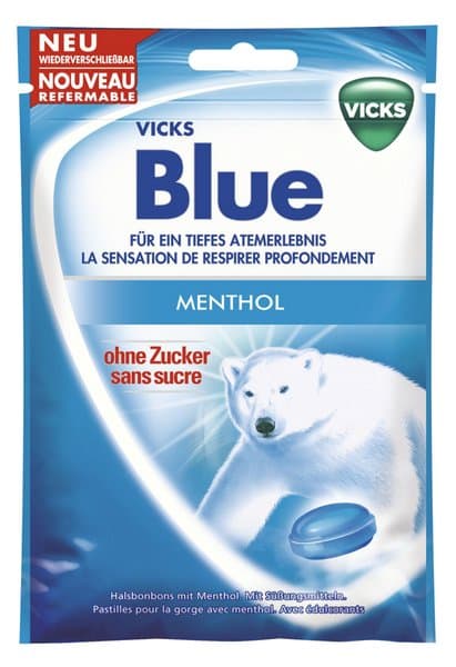 Vicks sans sucre bonbons menthol 72g