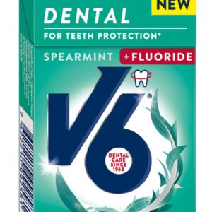 V6 Dental  Spearmint + Fluoride  23.8g  Box x 24