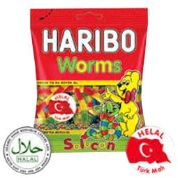 Haribo Halal  Würmer / Solucan  100g  Btl. x 24