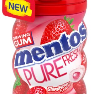 Mentos Gum  Pure Fresh Strawb.  90g  Bottle x 6