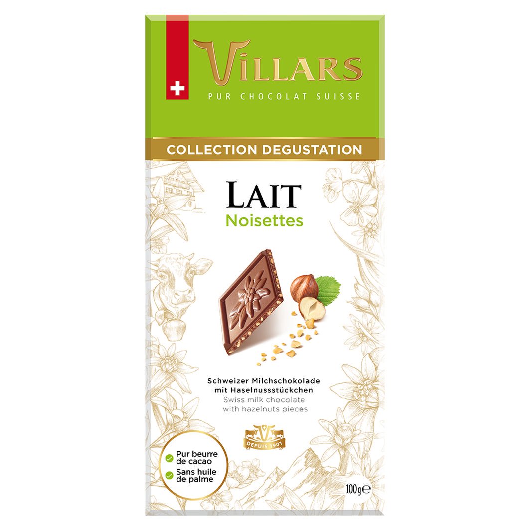 Villars Degustation Lait Noisettes 100g x 16