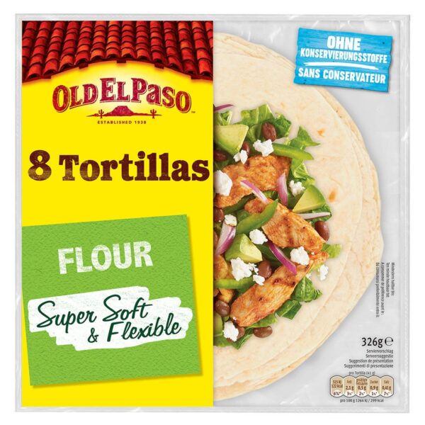 Old El Paso Flour Tortillas 326g x 12