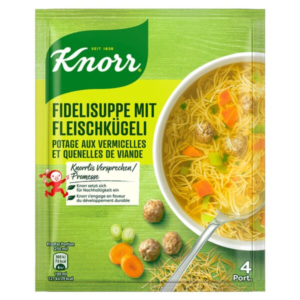 Knorr Fidelisuppe mit Fleischkügeli