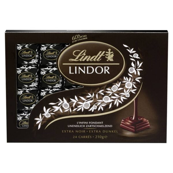 Lindor Carrés 60 % Cacao schwarz 210 gramm x 8 Packungen