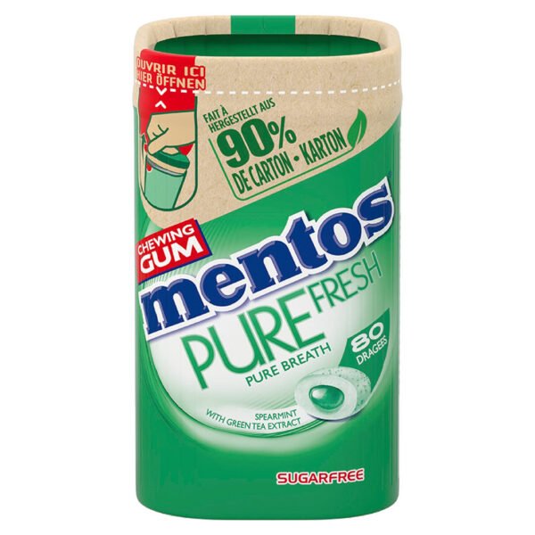 Mentos Gum Pure Spearmint 160 Gramm frische Kaugummi 6 Packungen